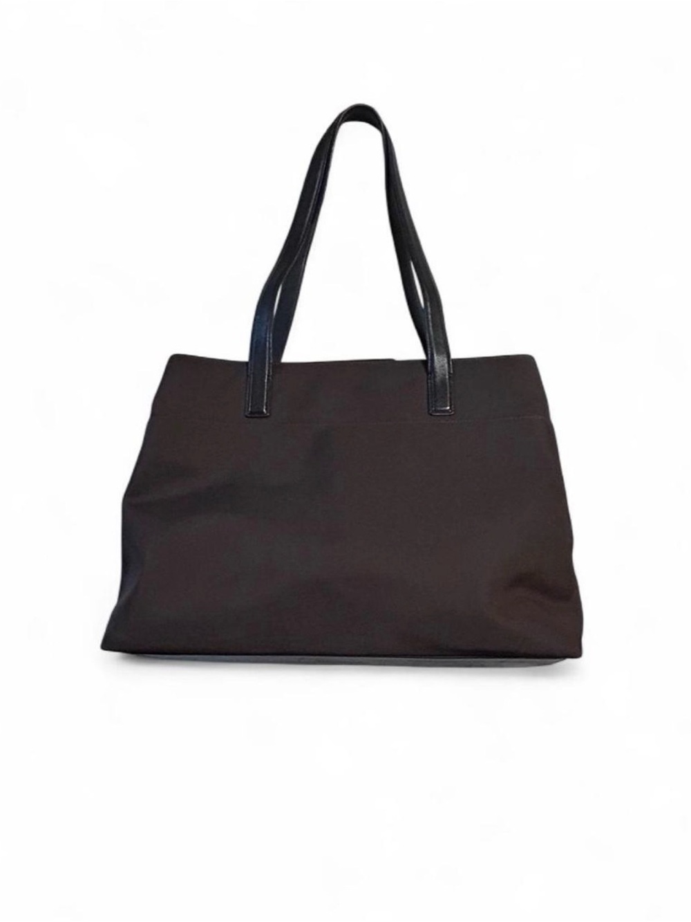 Coach Vintage XL Business Tote in Brown Nylon Canvas w. Black Leather Accents
